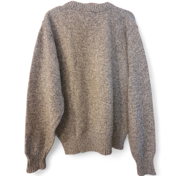 Eddie Bauer Crewneck Sweater Brown/Gray Wool Blend Cabin Core Grandpa Size Large - Picture 3 of 3
